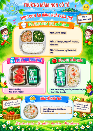 THỰC ĐƠN NGÀY 22/10/2026